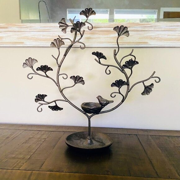 💜 Anthropologie Bird Nest Tree Jewelry Earring Bronze Tone - Picture 2 of 8